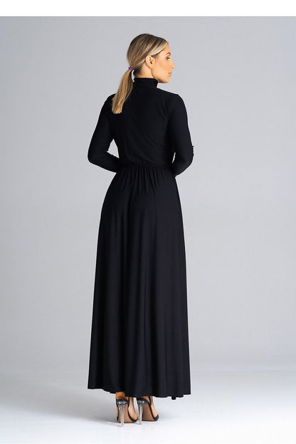Elegant Figl maxi dress featuring a sophisticated turtleneck design and flared hem, perfect for upscale occasions.