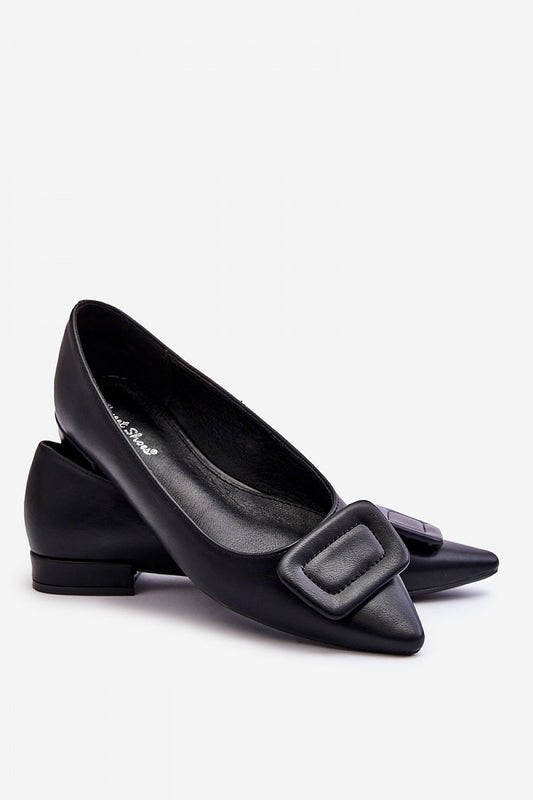 Luxurious elegant eco leather ballet flats by Step in Style, featuring a pointed toe and comfortable 2 cm heel, perfect for all occasions.