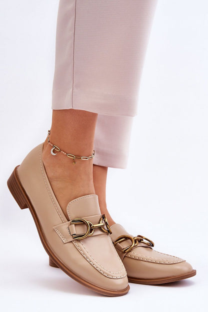 Luxury women's eco leather slip-on moccasins by Step in Style featuring a decorative strap and elegant design.