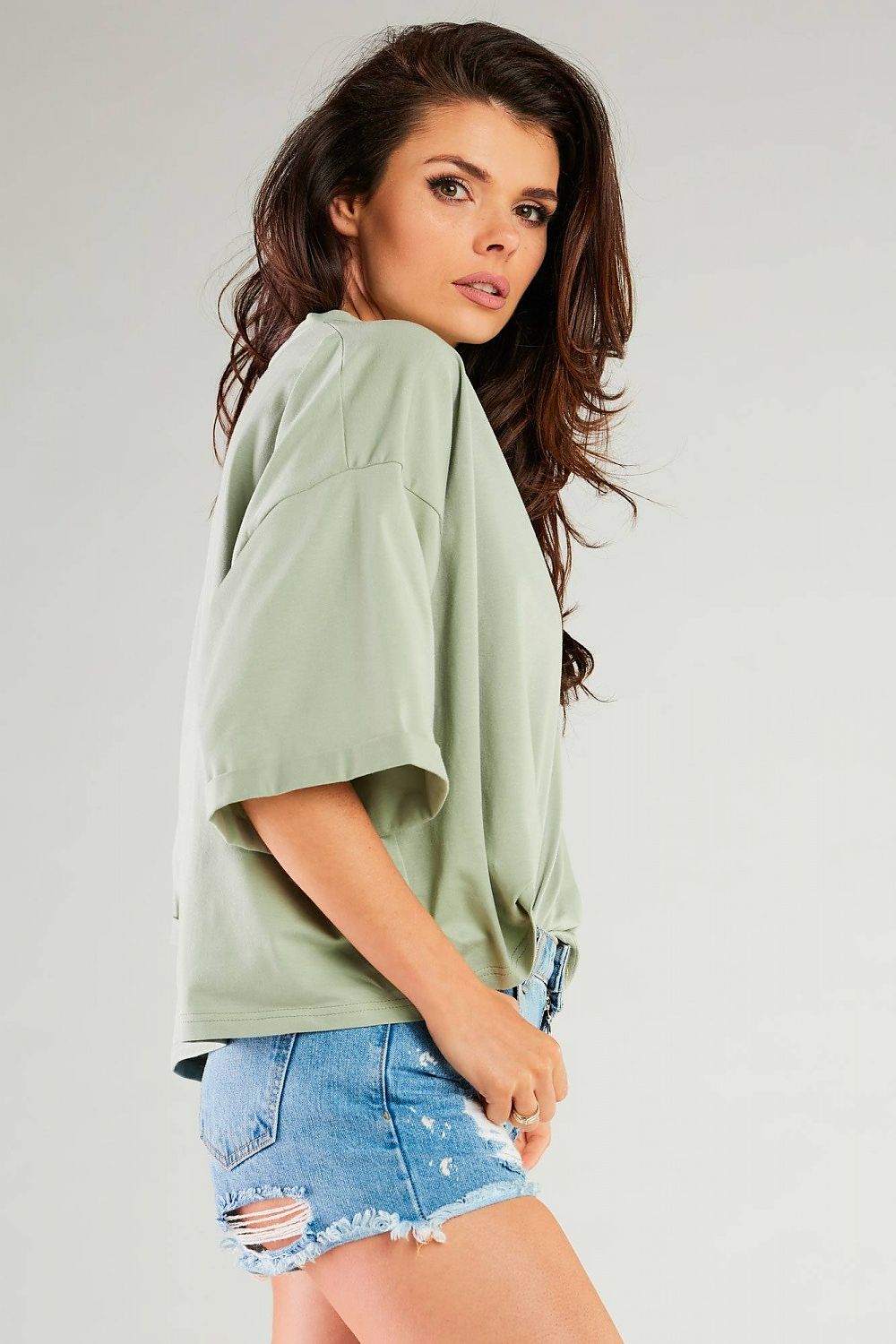 Trendy loose blouse with wide sleeves by Infinite You, featured in vibrant yellow.