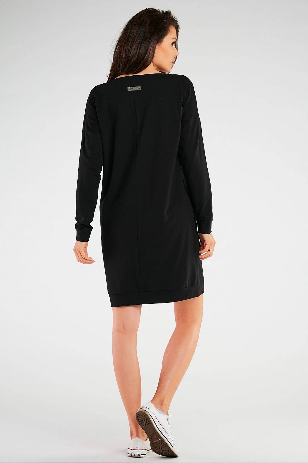 Close-up detail of the luxurious fabric of the Infinite You long sleeve daydress, highlighting the premium cotton-lycra blend for ultimate comfort.