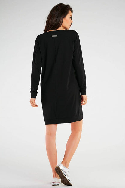 Close-up detail of the luxurious fabric of the Infinite You long sleeve daydress, highlighting the premium cotton-lycra blend for ultimate comfort.