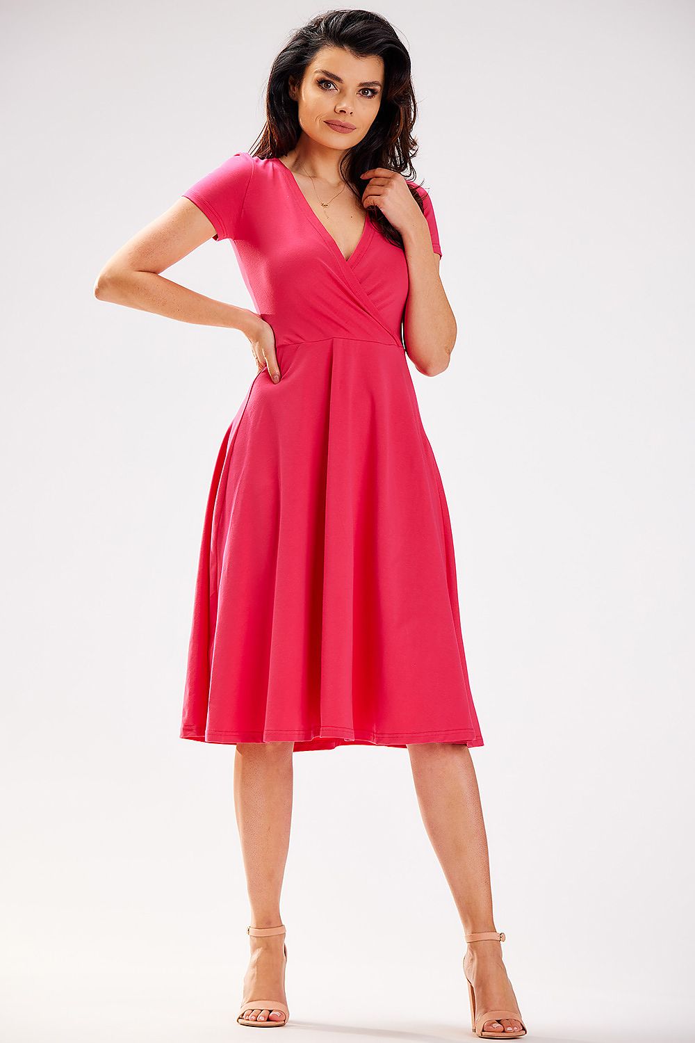 Detail image of the Infinite You midi dress, crafted in Poland with soft cotton and Lycra blend for a perfect fit.