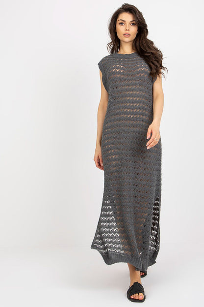 Sophisticated openwork beach dress from Badu, featuring a luxurious length and slits for added elegance and style.