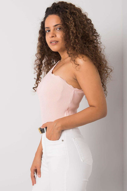 Fashionable one shoulder acrylic top by Calben, designed for effortless elegance in any casual setting.