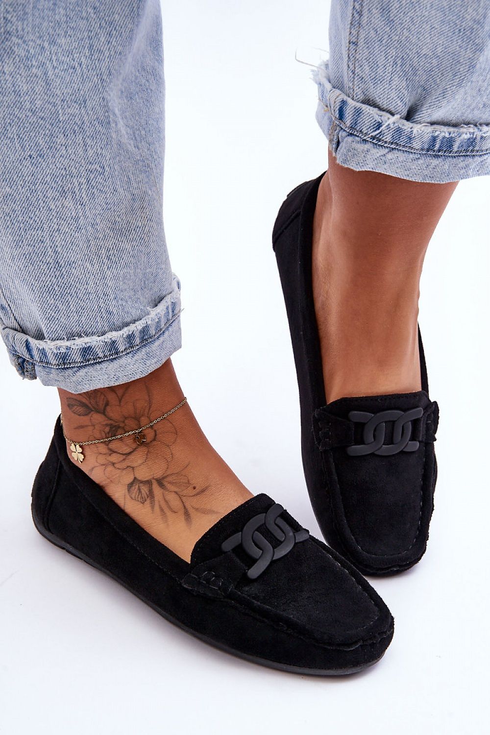 Fashionable women's eco-suede moccasins by Step in Style with a refined decorative accent, perfect for adding a touch of elegance to everyday outfits.
