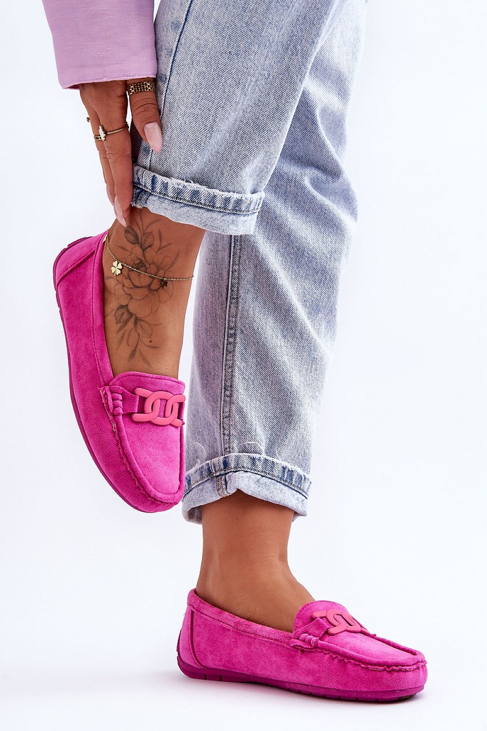 Chic and sustainable moccasins for women by Step in Style, featuring a decorative front accent and comfortable artificial leather footbed.