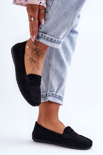 Sophisticated women's moccasins in eco-suede by Step in Style, featuring a decorative strap and non-slip sole, epitomising luxury footwear.