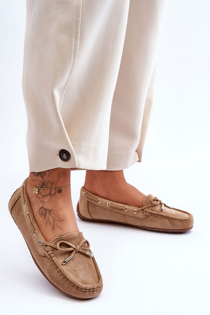 Comfortable and chic non-slip sole of Step in Style women's eco-suede moccasins, designed for stylish stability and all-day wear.