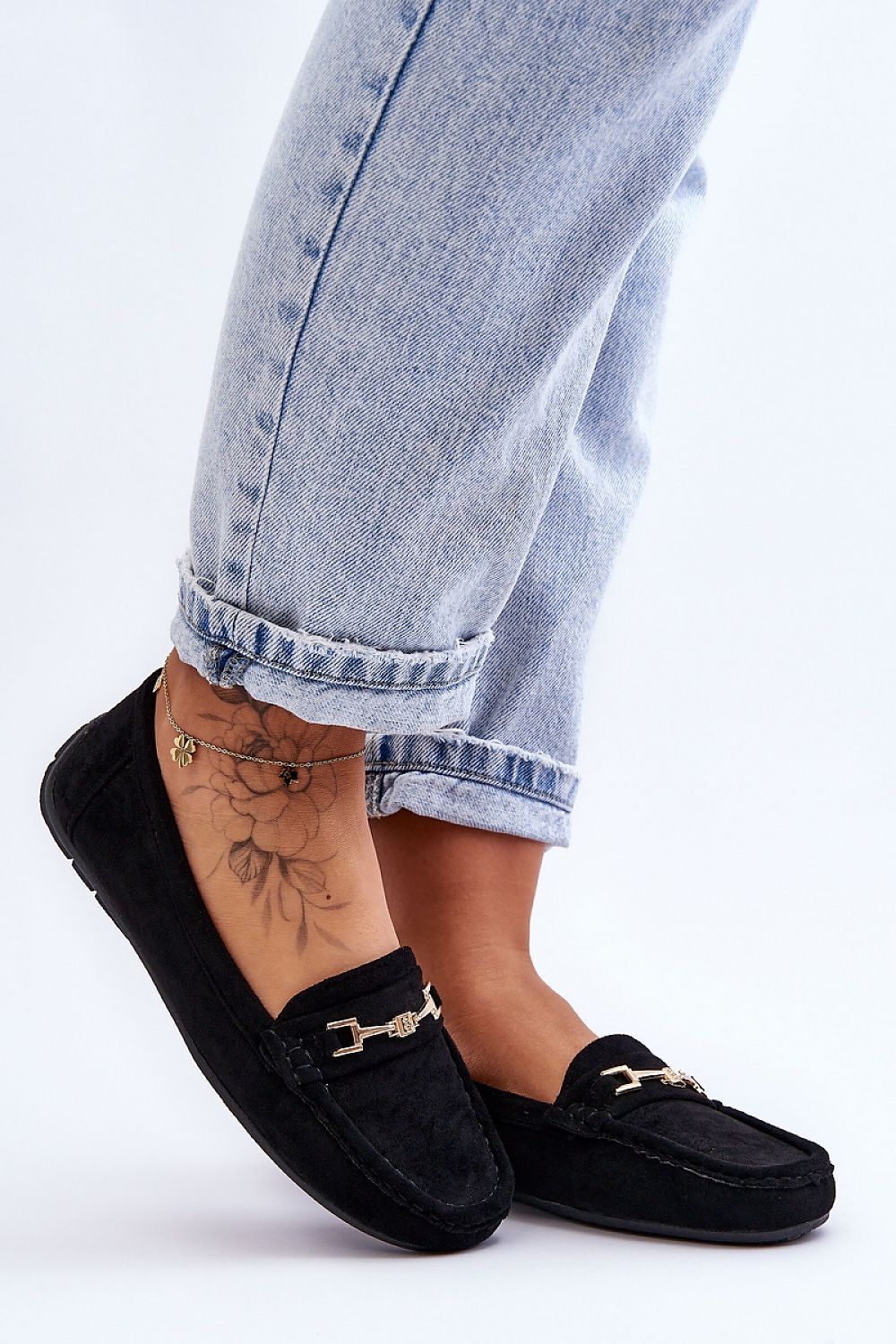 Stylish eco-suede moccasins for women by Step in Style, featuring luxurious detailing and a non-slip sole for ultimate comfort and elegance.