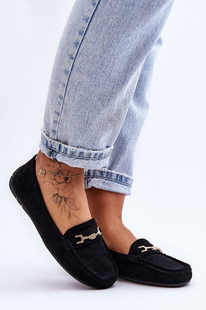 Stylish eco-suede moccasins for women by Step in Style, featuring luxurious detailing and a non-slip sole for ultimate comfort and elegance.