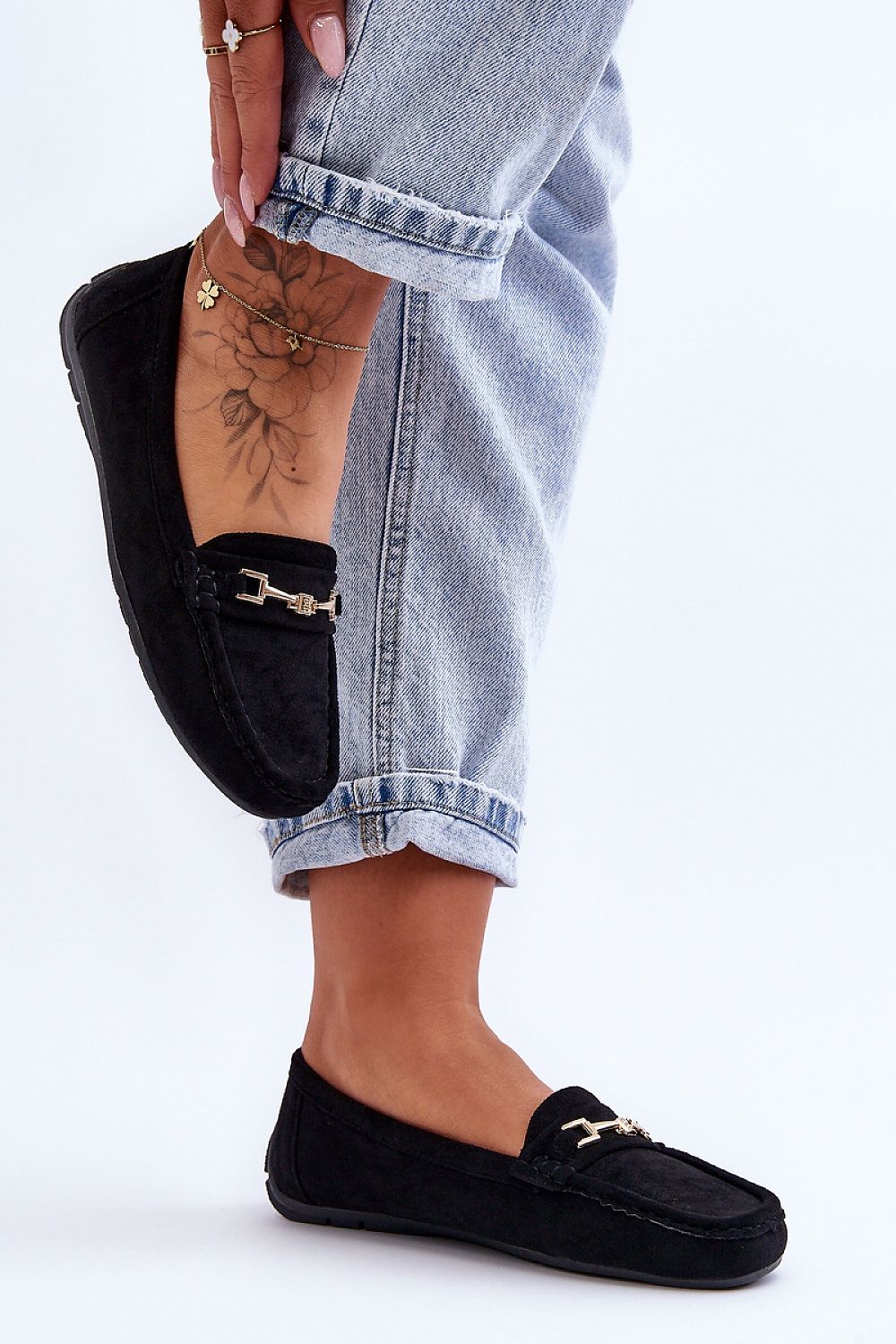 Stylish Women's Eco-Suede Moccasins by Step in Style featuring non-slip sole and elegant decorative detailing, showcasing luxury comfort for chic casual wear.