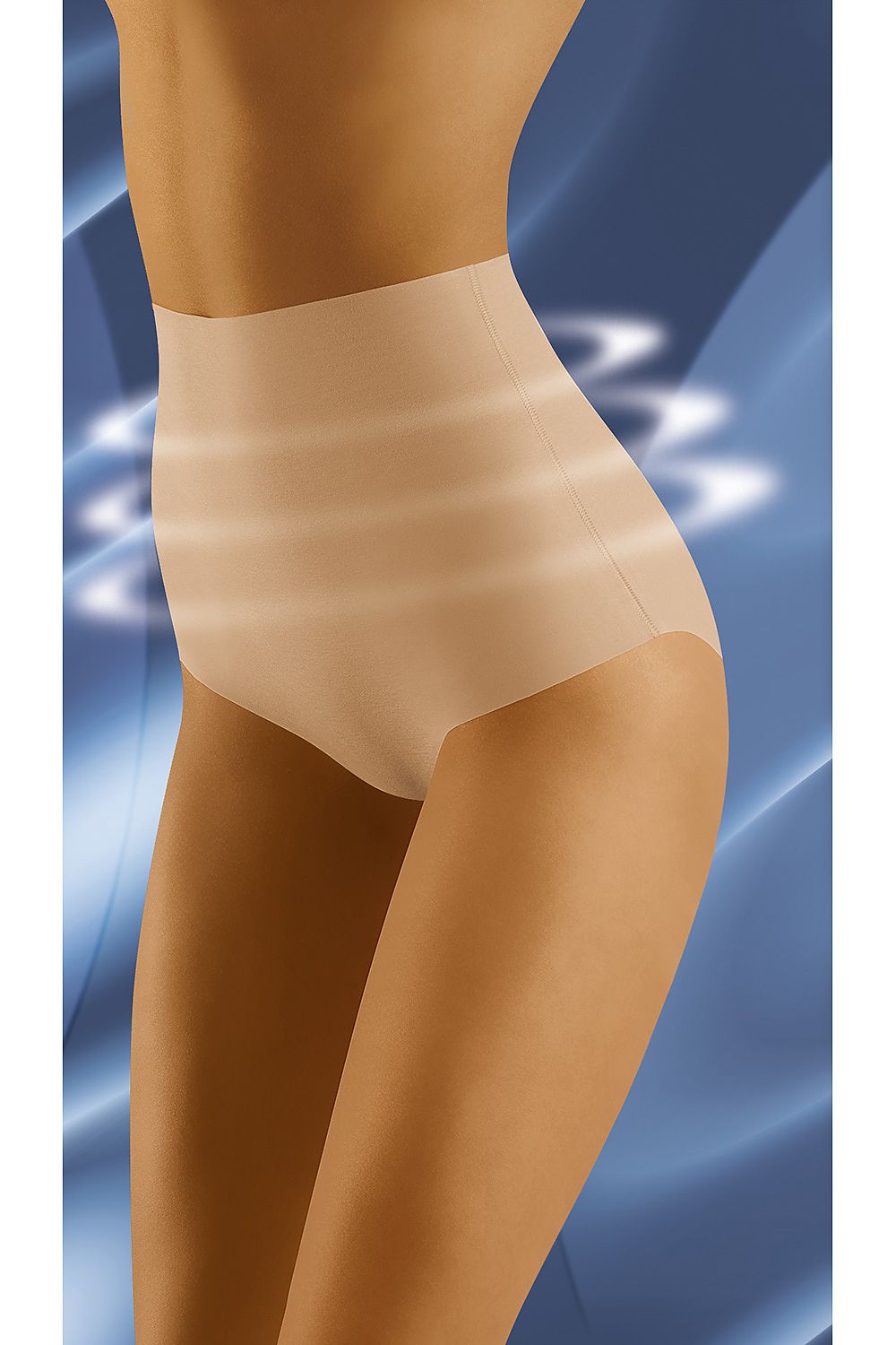 Model wearing luxury seamless high waist panties by Wolbar, demonstrating the flattering silhouette and exceptional comfort for modern women.