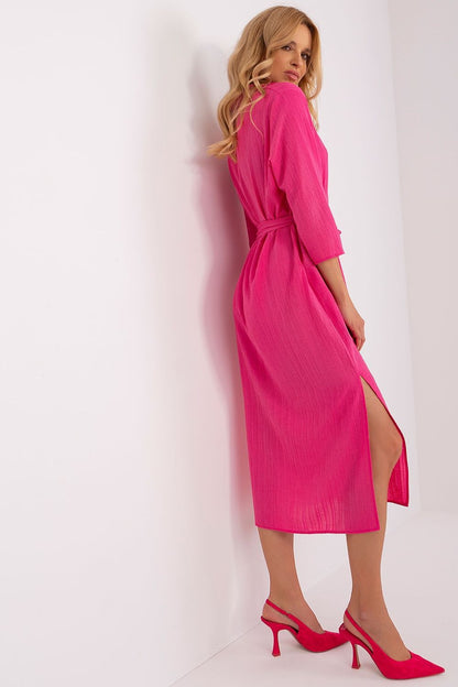 Model wearing the Lakerta Collection elegant daydress, demonstrating its graceful silhouette and versatility for everyday elegance.