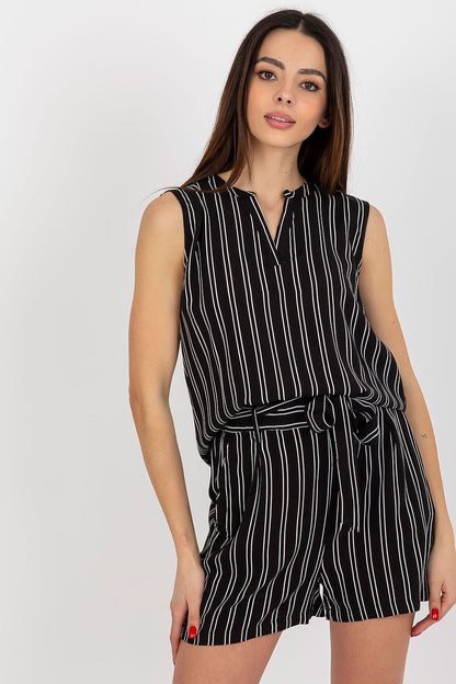 Elegant Fresh Made sleeveless patterned blouse with heart neckline, showcasing luxury fabric details.