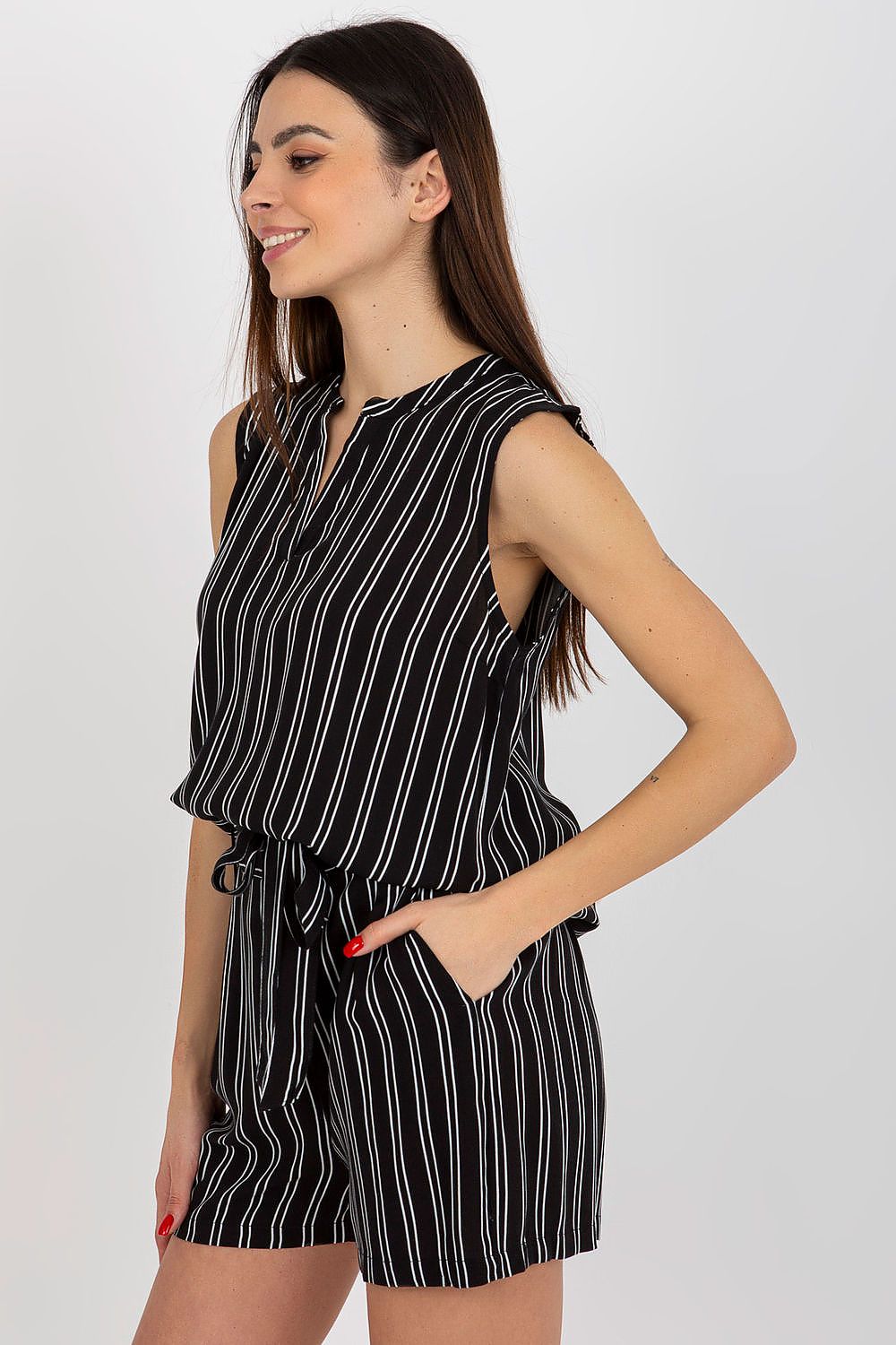 Close-up of Fresh Made heart neckline design on a stylish sleeveless blouse, perfect for sophisticated outings.