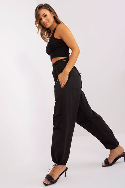 Range of sizes for Och Bella women's stylish parachute trousers, expertly crafted for a tailored fit.