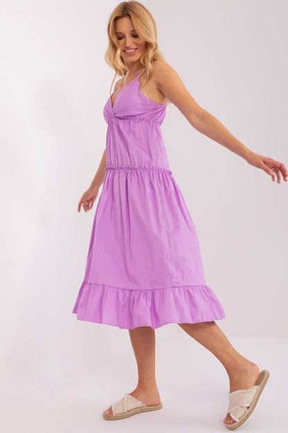 Och Bella Women's Summer Dress showcasing adjustable straps and a decorative ruffle, perfect for relaxed luxury.