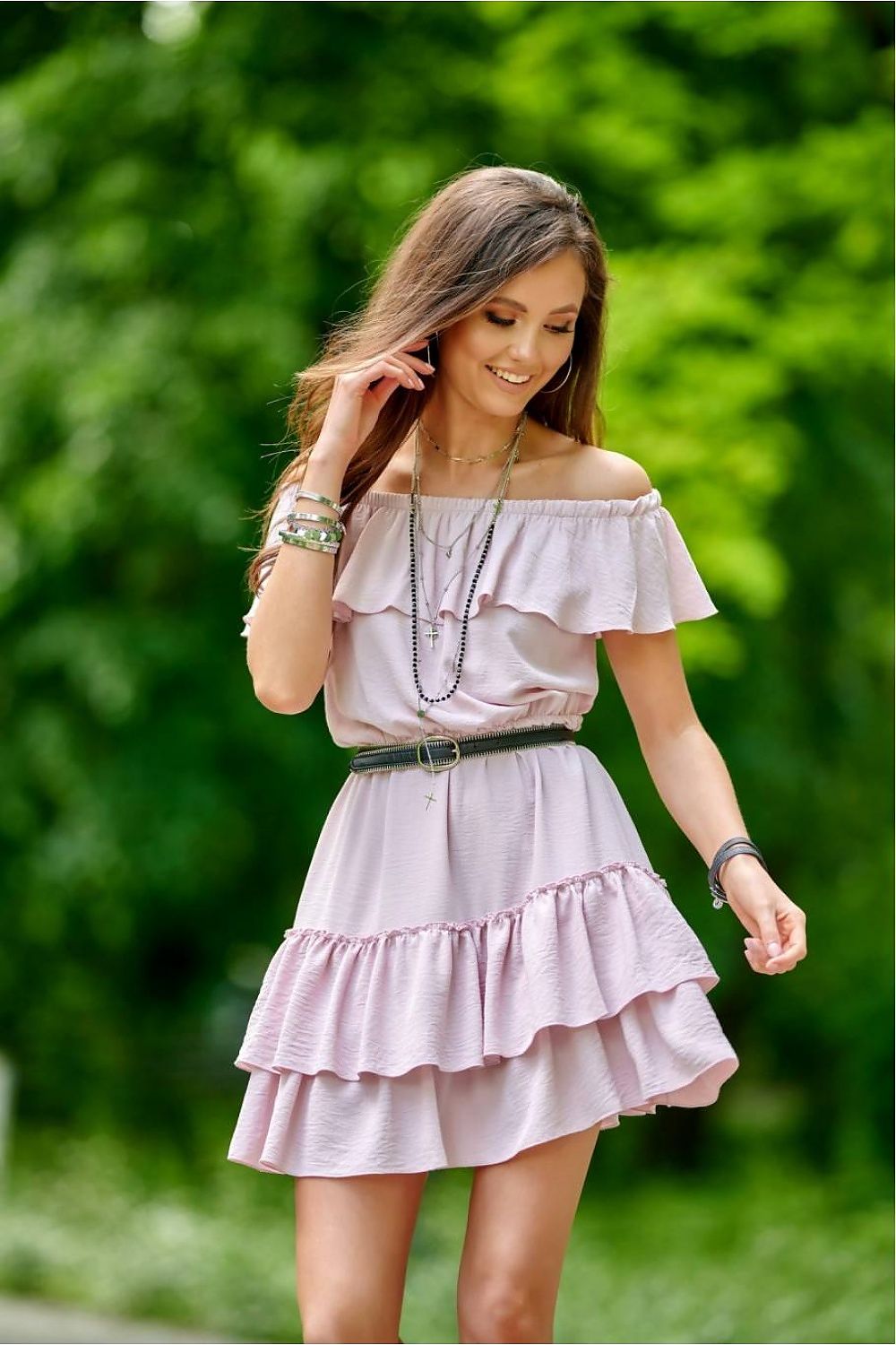 Roco Fashion elegant daydress showcasing luxurious 95% polyester and 5% spandex fabric, perfect for ultimate comfort and style.