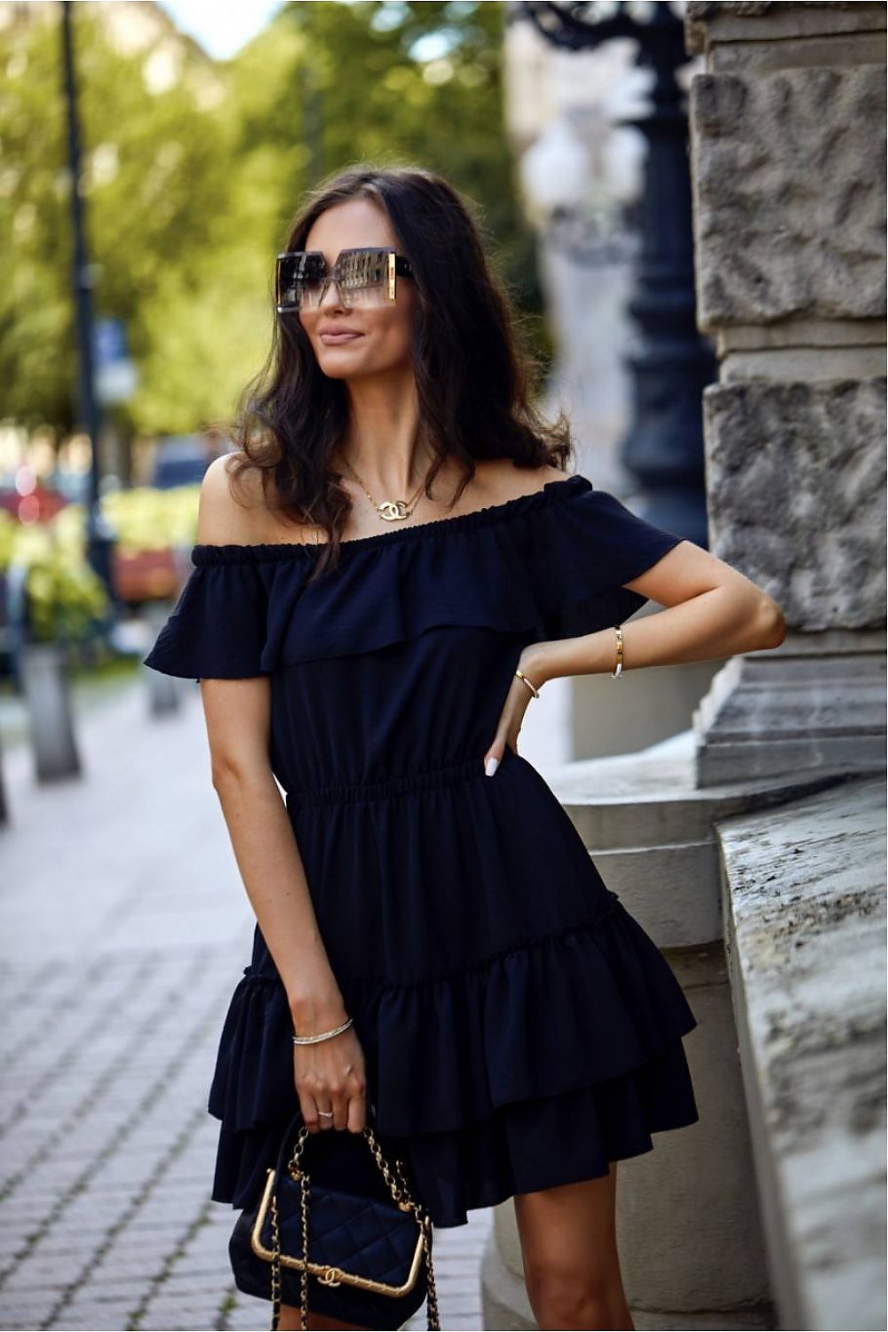 Close-up of Roco Fashion daydress fabric highlighting the soft texture and elegant design, ideal for refined daytime occasions.