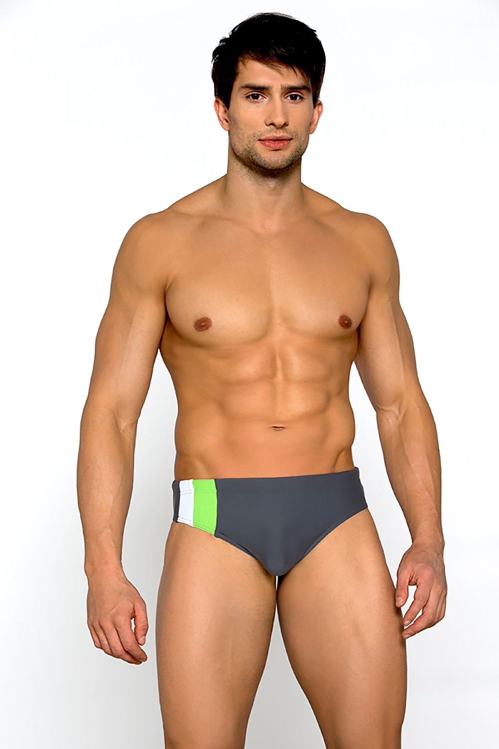 Luxurious Lorin lined swimming trunks featuring a comfortable elastic waist tie, designed for a perfect fit for all sizes from S to XXL against a premium background.