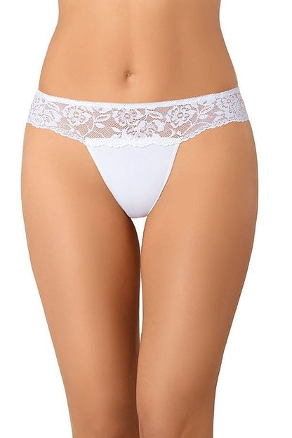 Teyli women's white lace thong featuring luxurious lace detailing, ideal for a refined and elegant look in intimate wear.