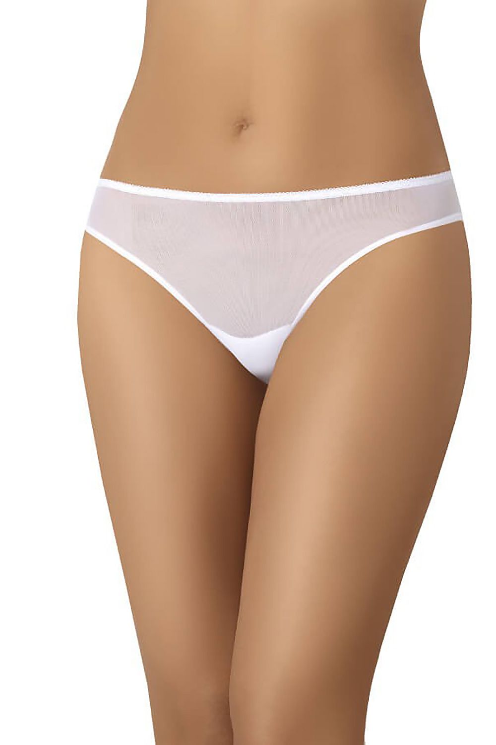 Stylish transparent white women's classic cut panty by Teyli, offering a low-rise and soft elastic trim, perfect for everyday elegance.
