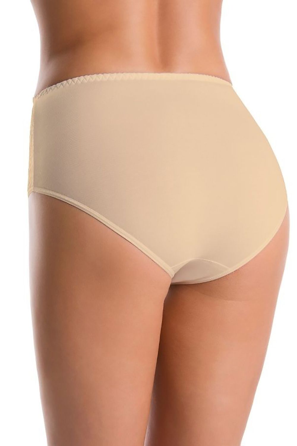 Elegant back view of Teyli high-waisted cotton panties, highlighting the smooth design and comfortable fit in a sophisticated shade.
