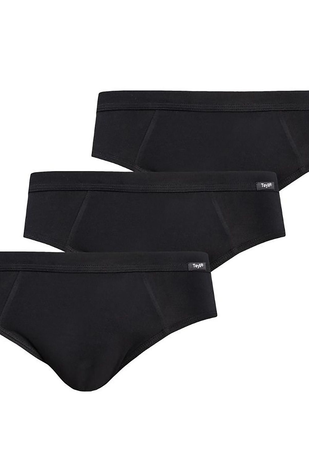 Classic trio of Teyli men's black briefs, crafted for unrivalled comfort and sophistication in everyday wear.