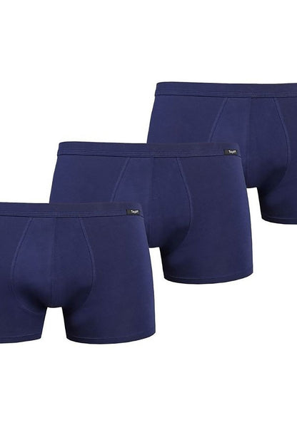 Luxury Teyli Men's Boxer Shorts Set - Navy Cotton and Spandex 3-Pack, ideal for luxurious everyday wear.