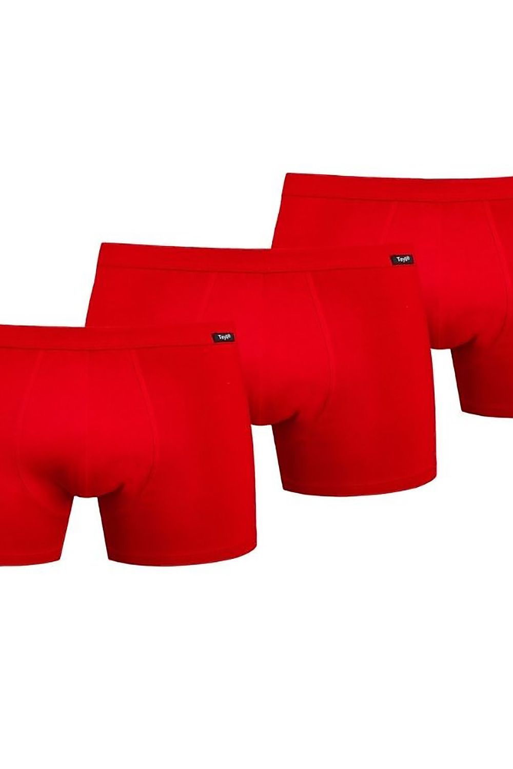 Vibrant red 3-pack of Teyli men's boxer shorts, offering a luxurious touch and modern design for fashion-forward men.