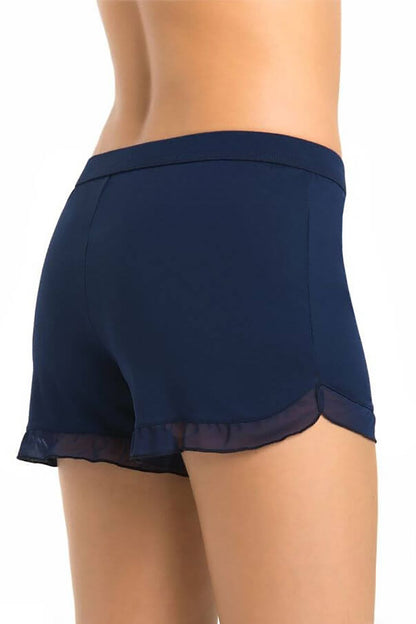 Teyli Women's Grey Frill Shorts crafted from soft viscose, stylish frill design, perfect for leisure and home wear, luxury comfort.