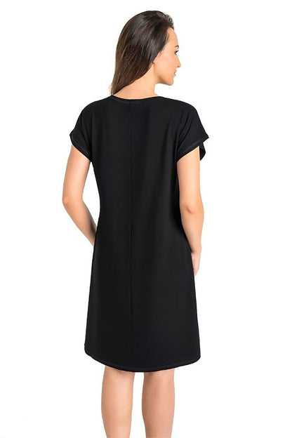 Soft viscose nightgown by Teyli, enhancing comfort and style with its classic knee-length design and raglan sleeves for a serene sleep experience.