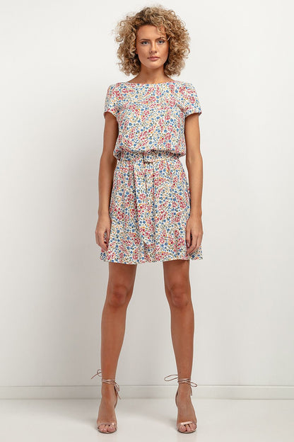 Tessita Elegant Floral Daydress displayed on a mannequin, emphasising its flowing design and luxurious fabric for a chic look.