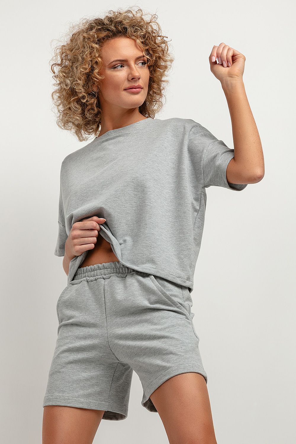 Elegant Tessita Urban Style short sleeve blouse crafted from premium OEKO-TEX certified cotton blend, showcasing a chic loose fit and urban fashion appeal.