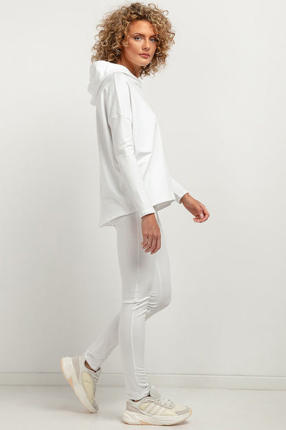 Elegant display of Tessita Women's leggings, featuring the soft texture and wide waistband for sophisticated comfort.