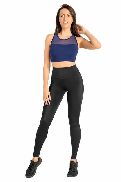 Luxury black sports leggings for women by Teyli, crafted from high-quality Lycra material for a flexible, comfortable fit during gym workouts and casual wear.