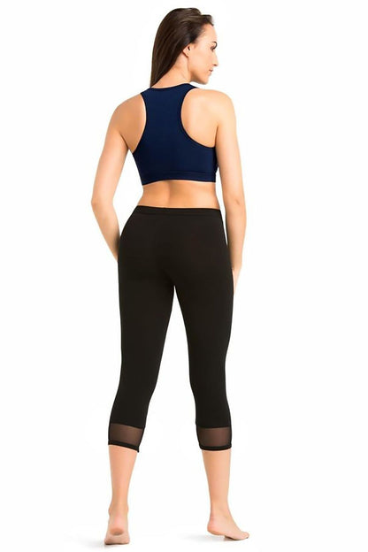 Elegant women's cotton leggings from Teyli with breathable mesh detailing, perfect for both casual wear and exercise.