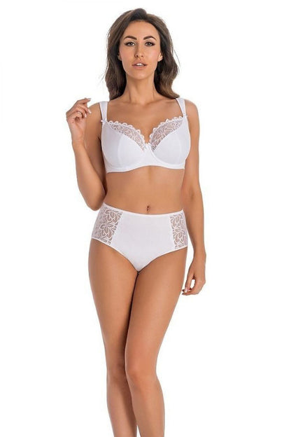 Luxury high-waisted women's cotton briefs by Teyli, featuring exquisite floral lace trim, perfect for comfort and style.