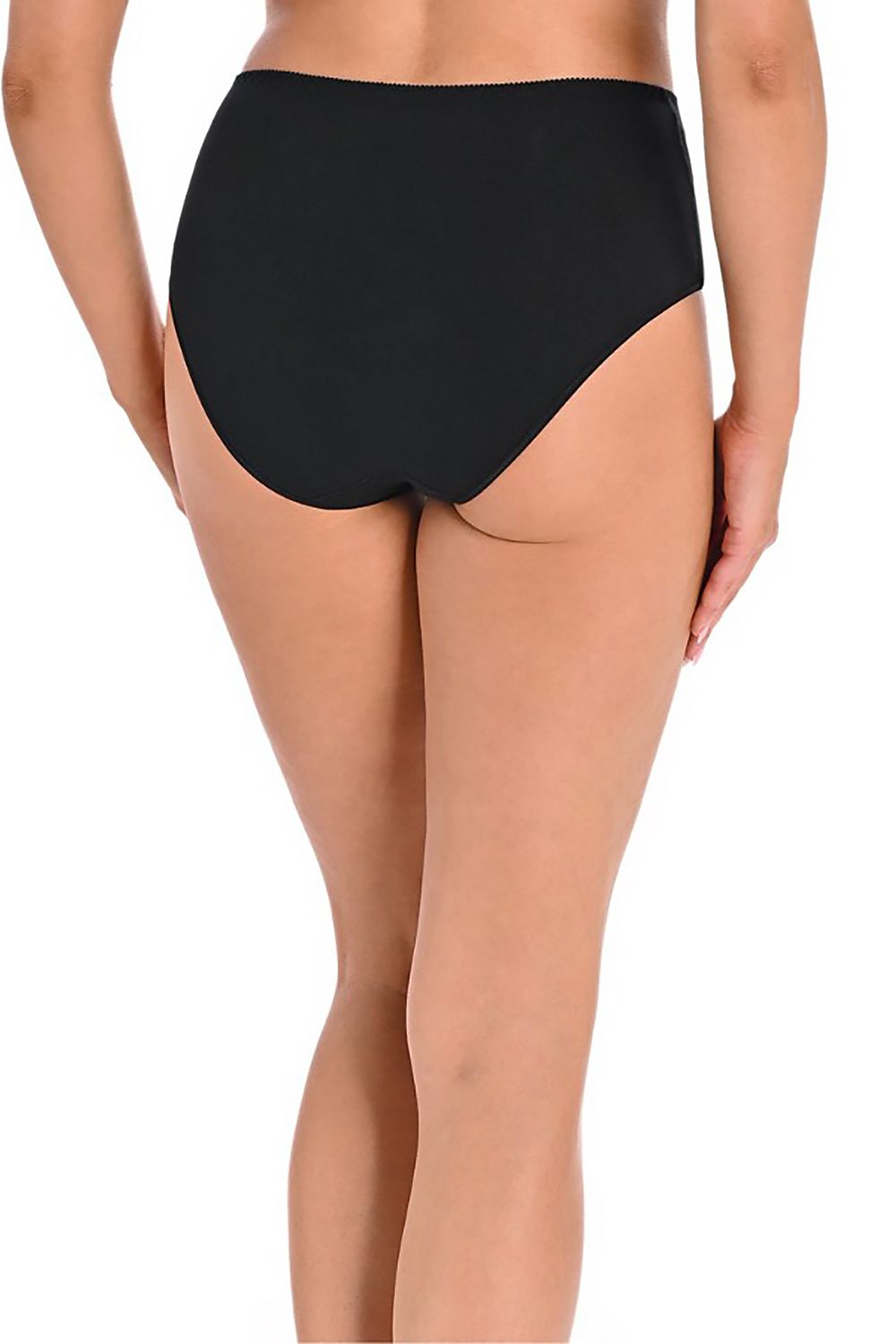 Luxury black cotton high-waisted panties from Teyli, featuring delicate mesh detail and elegant design.