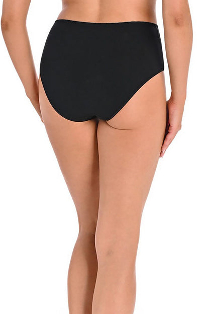 Luxury Teyli High-Waisted Women's Cotton Panties Set of 3 in Elegant Black with Mesh Detail, showcasing exquisite craftsmanship and comfort.