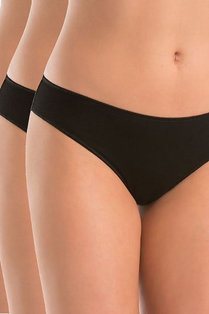Luxurious Teyli Classic Cotton Panties Set in Black - Elegant 3-Pack for size XS to XXXL, perfect blend of comfort and style.