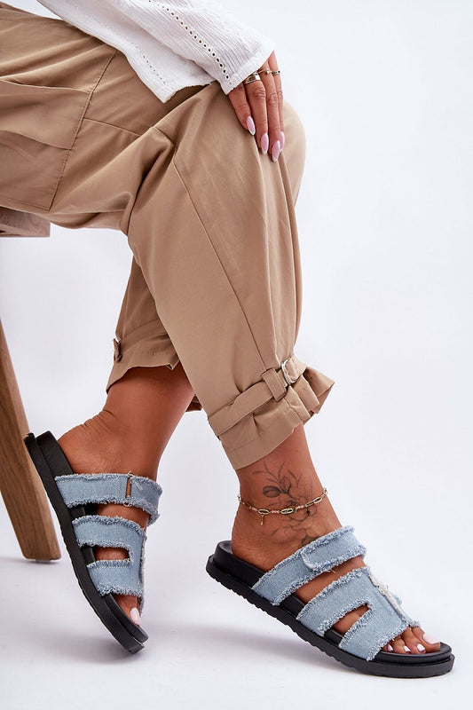 Step in Style luxurious women's flip-flops with adjustable Velcro closure, ideal for hot days, showcasing a chic and comfortable look.