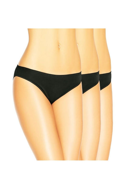 Luxury 3-Pack Women's Bamboo Panties in Black by Teyli, designed for comfort and moisture absorption, available in sizes XS to XXL.