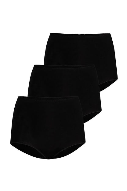 Luxury black bamboo high waist panties by Teyli, showcasing comfort and style in an elegant design.