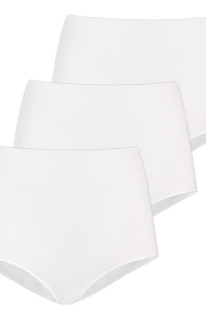 Teyli Luxury Women's Bamboo High-Waist Panties in White - Comfortable and stylish underwear for women, available in sizes XS to 3XL.