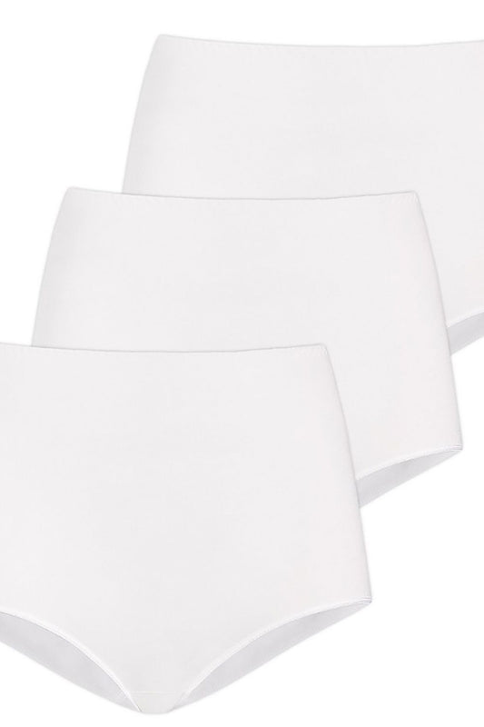 Teyli Luxury Women's Bamboo High-Waist Panties in White - Comfortable and stylish underwear for women, available in sizes XS to 3XL.
