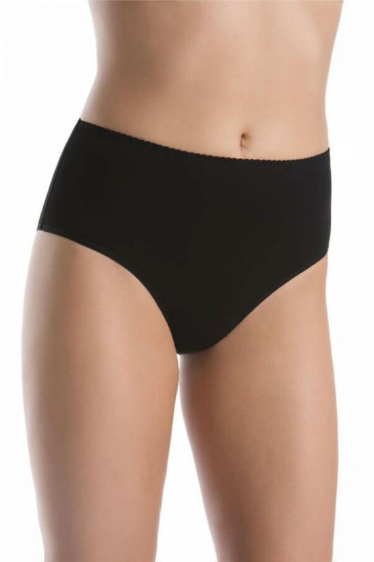 Luxuriously soft bamboo medium waist panties by Teyli in classic black, showcasing their smooth texture and antibacterial properties, perfect for everyday comfort.