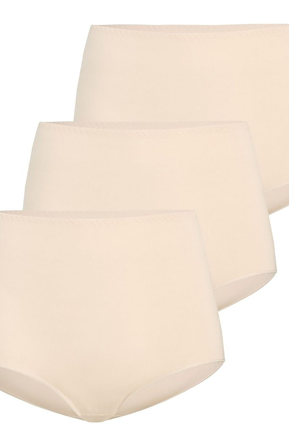 Luxury high-waisted bamboo panties by Teyli in beige, featuring antibacterial comfort and elegant simplicity, perfect for women who value ultimate comfort and style.