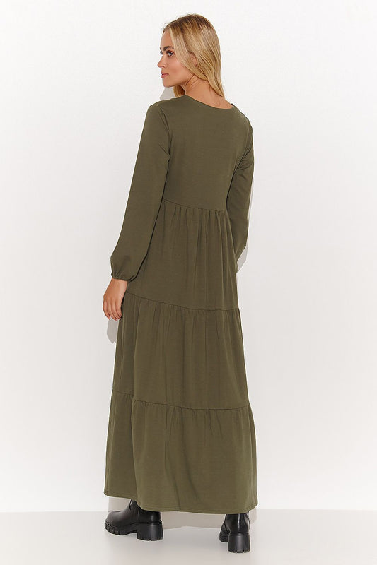 Elegant Makadamia oversized daydress showcasing a heart neckline and unique tinsel detail in black, perfect for stylish everyday wear.